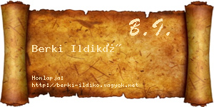 Berki Ildikó névjegykártya