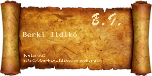 Berki Ildikó névjegykártya